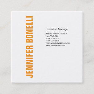 Carte De Visite Carré Minimaliste moderne professionnel audacieux orange