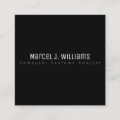 Carte De Visite Carré minimaliste moderne professionnel simple noir (Devant)