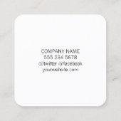 Carte De Visite Carré Minimaliste (moucheté) (Dos)