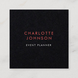Carte De Visite Carré Minimaliste professionnel d'organisateur élégant