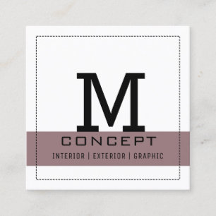 Carte De Visite Carré Minimaliste professionnel élégant Bazar blanc