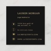 Carte De Visite Carré Minuit Gold Star Wheel Yoga Studio (Dos)