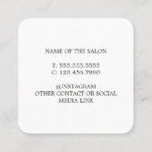 Carte De Visite Carré Minuscule noir noir blanc Bobby cheveux (Dos)