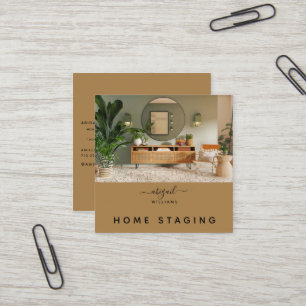 Carte De Visite Carré Mise en scène de maison avec photo personnalisée