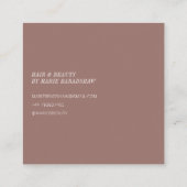 Carte De Visite Carré Mocha et crème modernes et minimes (Dos)