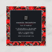 Carte De Visite Carré Mode beauté Reine noire (Dos)