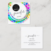 Carte De Visite Carré Mode Boutique Logo Mermaid rose (Devant / Derrière)