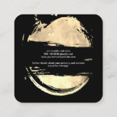 Carte De Visite Carré Mode brossé or et noir (Dos)