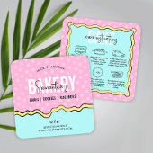 Carte De Visite Carré Mode d'emploi Pink Blue Cartoon Cake