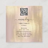 Carte De Visite Carré Mode Designer Boutique Rose Robe noire QR Code (Dos)