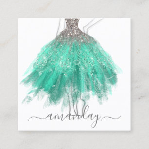 Carte De Visite Carré Mode Designer Gris Parties scintillant Logo de la 