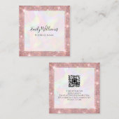 Carte De Visite Carré Mode holographique QR Code personnalisé (Devant / Derrière)