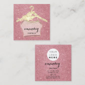 Carte De Visite Carré Mode Porte-manteau Boutique Code QR Logo (Devant / Derrière)