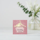 Carte De Visite Carré Mode Porte-manteau Boutique Code QR Logo (Debout devant)