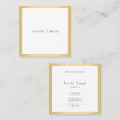 Carte De Visite Carré Modèle blanc or élégant professionnel moderne (Devant / Derrière)