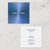 Carte De Visite Carré Modèle bleu moderne professionnel élégant simple (Devant / Derrière)