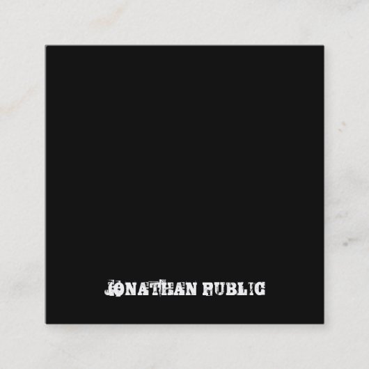 Carte De Visite Carré Modèle de B&W noir et blanc (Devant)