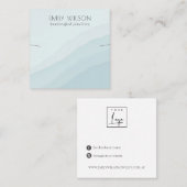 Carte De Visite Carré Modèle de bande de collier bleu ciel Abstrait (Devant / Derrière)