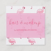 Carte De Visite Carré Modèle de flamingo tropicale rose et blanc (Devant)