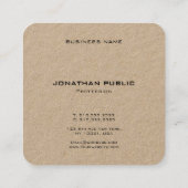 Carte De Visite Carré Modèle de la meilleure qualité de papier (Dos)