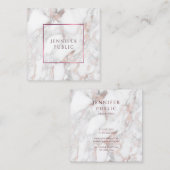Carte De Visite Carré Modèle de marbre rose élégant de conception (Devant / Derrière)