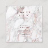 Carte De Visite Carré Modèle de marbre rose élégant de conception (Dos)