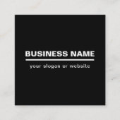 Carte De Visite Carré Modèle de nom commercial moderne en gras | B&W (Devant)