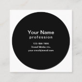 Carte De Visite Carré Modèle de nom commercial moderne en gras | B&W (Dos)