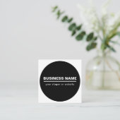 Carte De Visite Carré Modèle de nom commercial moderne en gras | B&W (Debout devant)