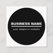 Carte De Visite Carré Modèle de nom commercial moderne en gras | B&W (Devant)