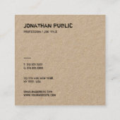 Carte De Visite Carré Modèle de papier Kraft classique et réel (Dos)