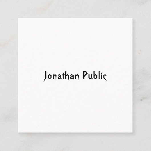 Carte De Visite Carré Modèle de script à main moderne professionnel tend (Devant)
