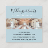 Carte De Visite Carré Modèle de signature de script élégant bleu moderne (Dos)