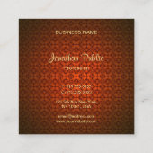 Carte De Visite Carré Modèle de texte calqué Red Damask Professional (Dos)