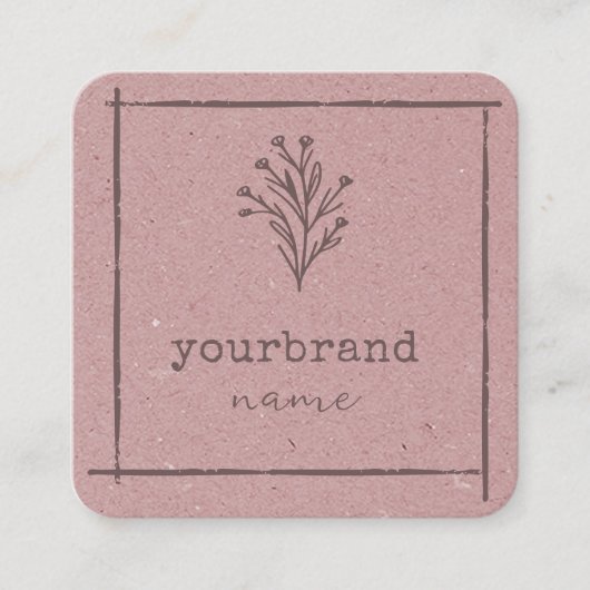 Carte De Visite Carré Modèle d'image Floral Rustique (Devant)