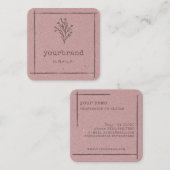 Carte De Visite Carré Modèle d'image Floral Rustique (Devant / Derrière)