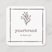 Carte De Visite Carré Modèle d'image Floral Rustique Flower (Devant)