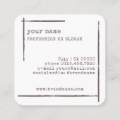 Carte De Visite Carré Modèle d'image Floral Rustique Flower (Dos)