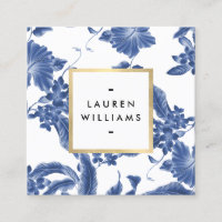 Modèle Floral bleu vintage et blanc