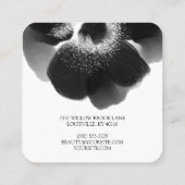 Carte De Visite Carré Modèle floral noir et blanc moderne  (Dos)