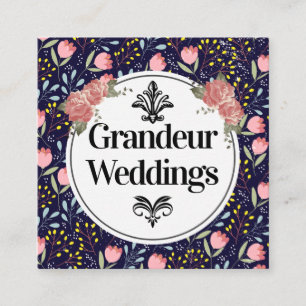 Carte De Visite Carré Modèle floral tendance