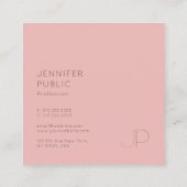 Carte De Visite Carré Modèle initial de Monogramme moderne personnalisé (Dos)