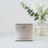 Carte De Visite Carré Modèle initial élégant Monogram Gold Silver (Debout devant)