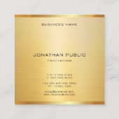 Carte De Visite Carré Modèle moderne élégant de Faux Gold (Dos)