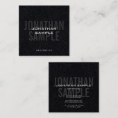 Carte De Visite Carré Modèle moderne tendance Premium Noir (Devant / Derrière)