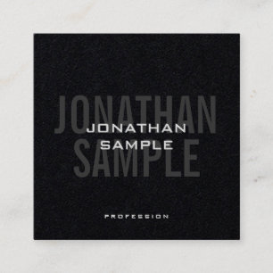 Carte De Visite Carré Modèle moderne tendance Premium Noir