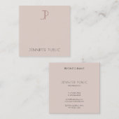 Carte De Visite Carré Modèle monogramme moderne (Devant / Derrière)