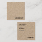 Carte De Visite Carré Modèle papier Kraft réel élégant (Devant / Derrière)