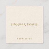 Carte De Visite Carré Modèle personnalisé Gold Texte Élégant Carré simpl (Devant)