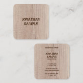 Carte De Visite Carré Modèle Planche Bois Revêtu Texte (Devant / Derrière)